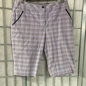 Cutter & Buck Purple and Black Bermuda Shorts, Women’s Size 2.